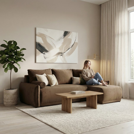 Coltar Extensibil Vida Interschimbabil Stanga/Dreapta, 5 Locuri, Lada Depozitare, Maro, 256 Cm-01