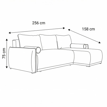 Coltar Extensibil Vida Interschimbabil Stanga/Dreapta, 5 Locuri, Lada Depozitare, Verde, 256 Cm-01