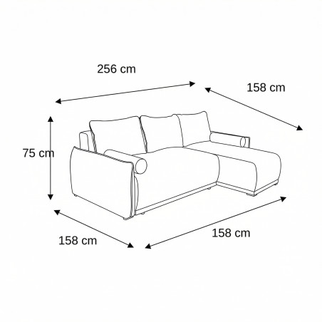 Coltar Extensibil Vida Interschimbabil Stanga/Dreapta, 5 Locuri, Lada Depozitare, Roz, 256 Cm-01
