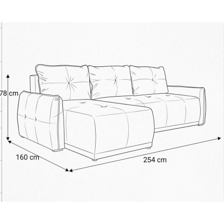 Coltar Extensibil Jojo, Lada Depozitare, Interschimbabil Stanga/Dreapta, Debry 8025, 254 Cm-01