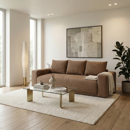 Canapea Extensibila Otis, 3 locuri, Lada Depozitare, Maro, 240 Cm-01