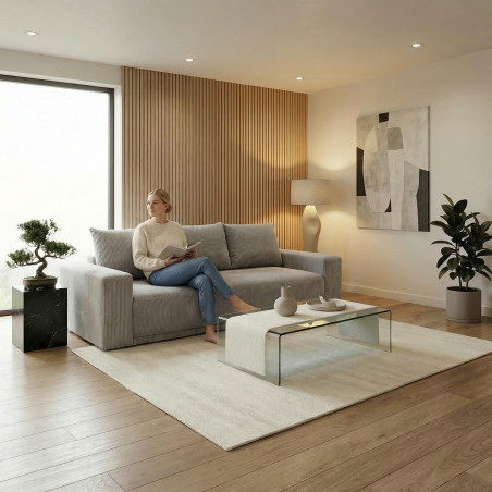 Canapea Extensibila Otis, 3 locuri, Lada Depozitare,  Gri deschis, 240 Cm-01