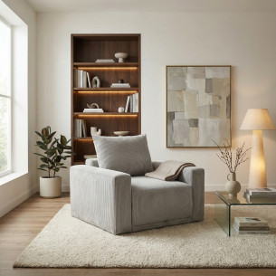 Fotoliu fix Otis, Gri deschis, 110 Cm