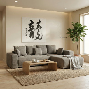 Coltar Extensibil Cu Otoman Dreapta Otis, 5 Locuri, Lada Depozitare, Maro, 280 Cm