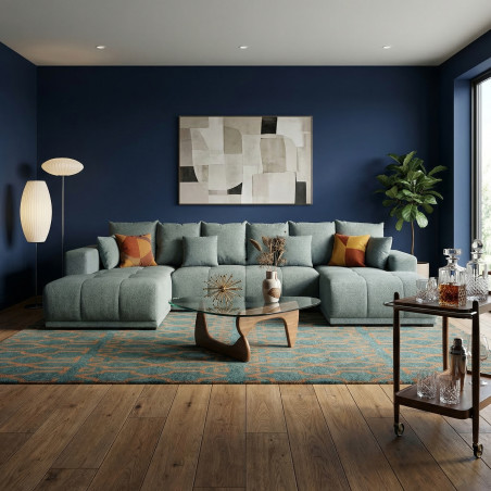 Coltar U Extensibil Otis Stanga, 6 Locuri, Lada Depozitare, Gri Albastrui, 357 Cm-01