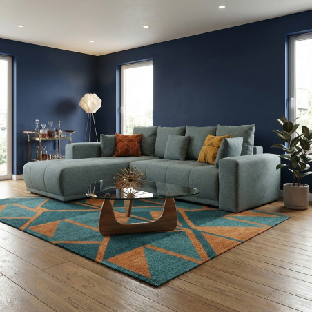 Coltar Extensibil Cu Otoman Stanga Otis, 5 Locuri, Lada Depozitare, Gri Albastrui, 280 Cm-01