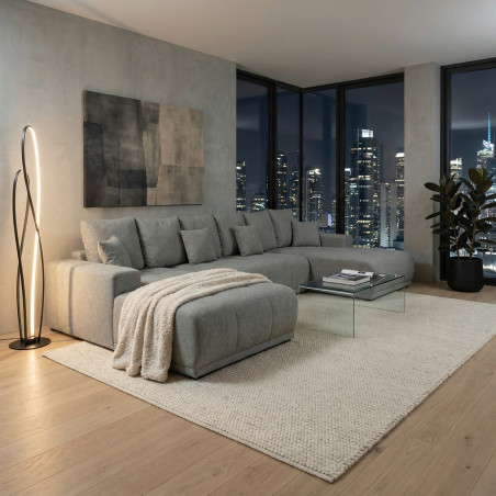 Coltar U Extensibil Otis Stanga, 6 Locuri, Lada Depozitare, Gri, 357 Cm-01