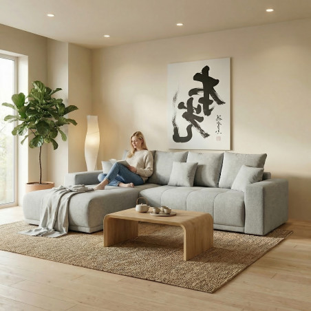 Coltar Extensibil Cu Otoman Stanga Otis, 5 Locuri, Lada Depozitare, Gri deschis, 280 Cm-01