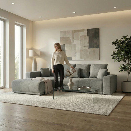 Coltar Extensibil Cu Otoman Stanga Otis, 5 Locuri, Lada Depozitare, Gri, 280 Cm-01