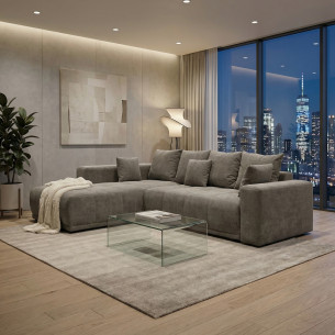 Coltar Extensibil Cu Otoman Stanga Otis, 5 Locuri, Lada Depozitare, Maro, 280 Cm