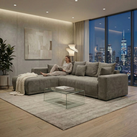 Coltar Extensibil Cu Otoman Stanga Otis, 5 Locuri, Lada Depozitare, Maro, 280 Cm-01