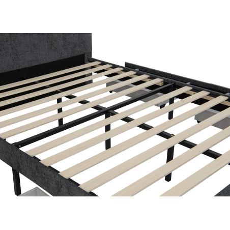 Pat Tapitat Bird Box, Dimensiune Saltea 160 x 200 Cm, Cu Sertare, Somiera Inclusa-01