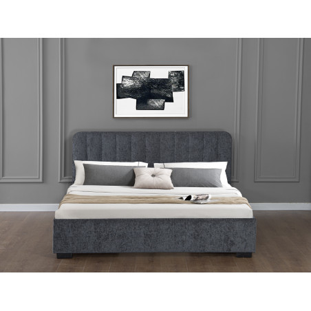 Pat Tapitat Bird Box, Dimensiune Saltea 140 x 200 Cm, Cu Sertare, Somiera Inclusa-01