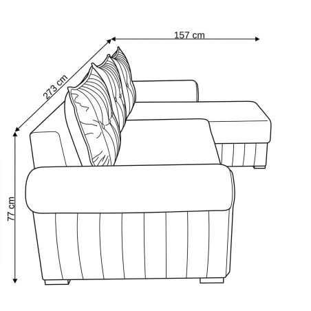 Coltar Extensibil Dreapta Chic, 5 Locuri, Lada Depozitare, Bej, 273 Cm-01