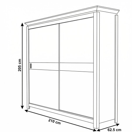 Dulap Casablanca Loft Cu 2 Usi Gri, 210 Cm-01