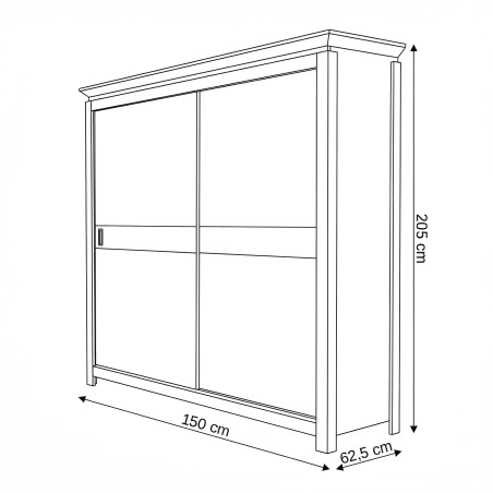 Set Dormitor Casablanca Loft, Pat Cu Dimensiune Saltea 180 X 200, Dulap De 150 Cm, 2 Noptiere-01