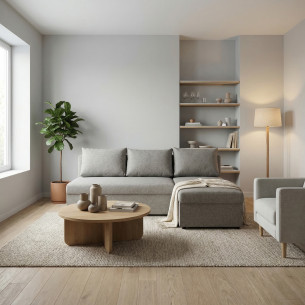 Coltar Extensibil Cu Lada Vario, Interschimbabil Stanga/Dreapta, Gri, 220 X 80 X 155 Cm