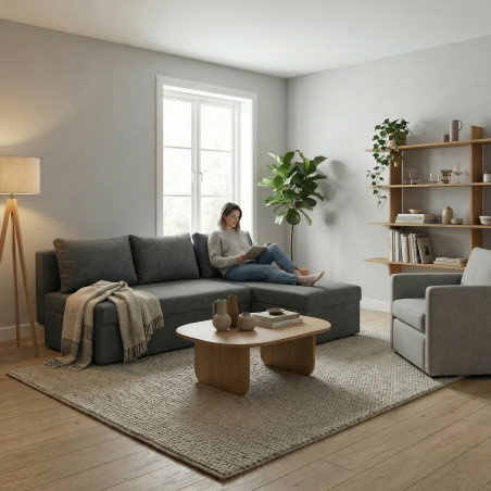 Coltar Extensibil Cu Lada, Vario Interschimbabil Stanga/Dreapta, Gri Inchis, 220 X 80 X 155 Cm-01