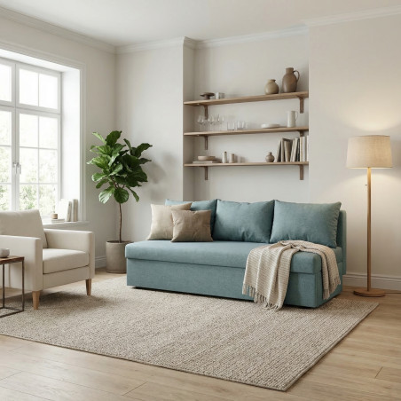 Canapea Extensibila Vario, Cu Lada Depozitare, 3 Locuri, Albastru, 80 x 191 x 98 Cm-01