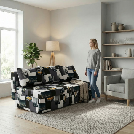 Canapea Extensibila Cu Lada Depozitare Vario Taxi, Multicolor, 191 x 98 x 80 Cm-01