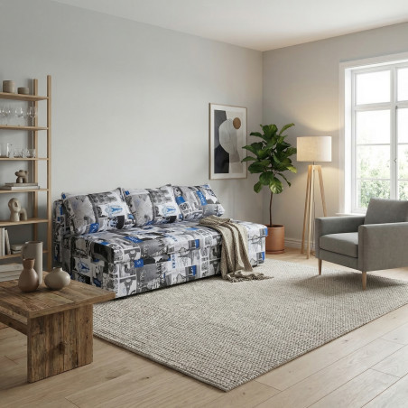 Canapea Extensibila Cu Lada Depozitare Vario Paris, Multicolor, 191 x 98 x 80 Cm-01