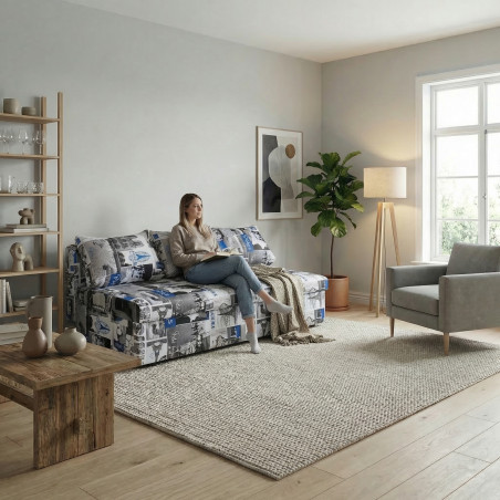 Canapea Extensibila Cu Lada Depozitare Vario Paris, Multicolor, 191 x 98 x 80 Cm-01