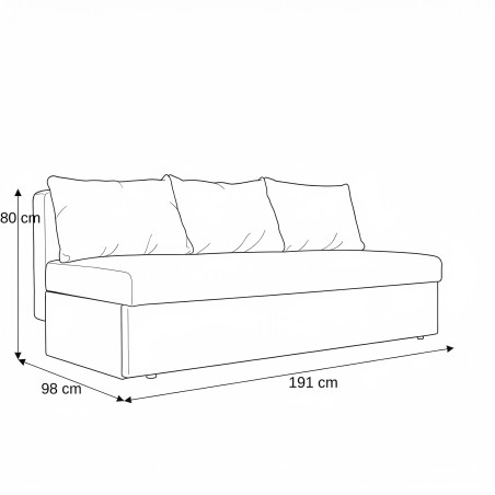 Canapea Extensibila Cu Lada Depozitare Vario, 191 x 98 x 80 Cm-01