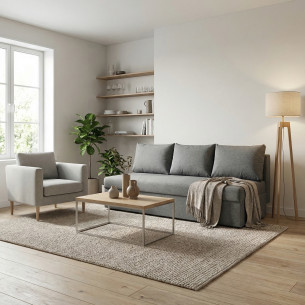 Canapea Extensibila Vario Cu Lada Gri Inchis, 191 x 98 x 80 Cm