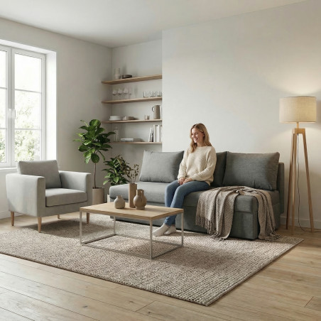 Canapea Extensibila Vario Cu Lada Gri Inchis, 191 x 98 x 80 Cm-01