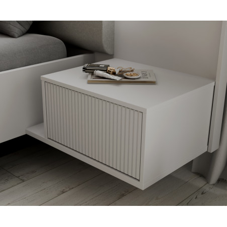 Pat Cu Noptiere Nakhla, Dimensiune saltea 180 x 200 Cm, Somiera Rabatabila-01