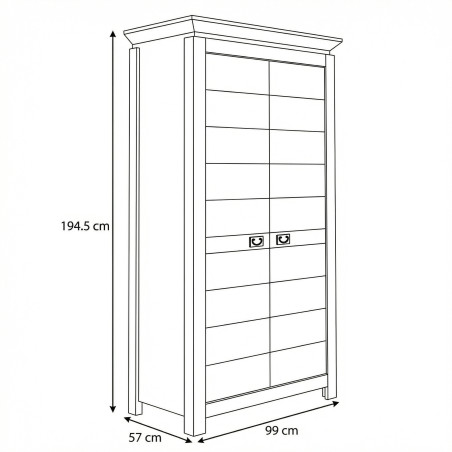 Dulap Cu 2 Usi Casablanca Loft, Gri, 99 Cm-01