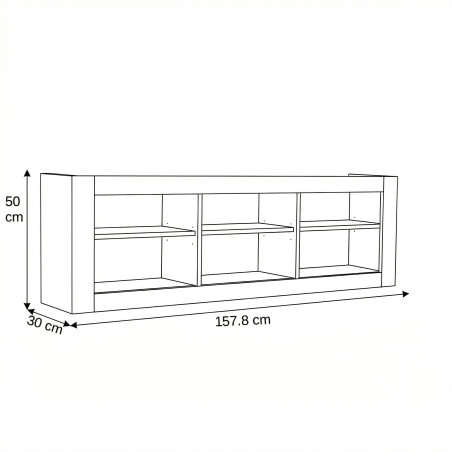 Etajera Casablanca Loft, Gri, 157.8 Cm-01