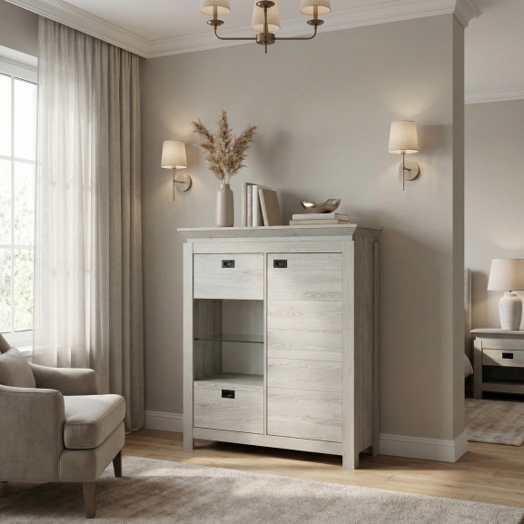 Comoda Bar Casablanca Loft Cu 2 Usi Si 1 Sertar, 118 Cm