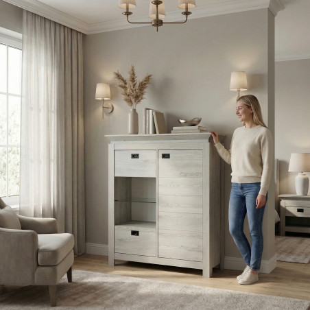 Comoda Bar Casablanca Loft Cu 2 Usi Si 1 Sertar, 118 Cm-01