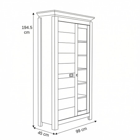 Vitrina Cu 2 Usi Casablanca Loft, Gri, 99 Cm-01