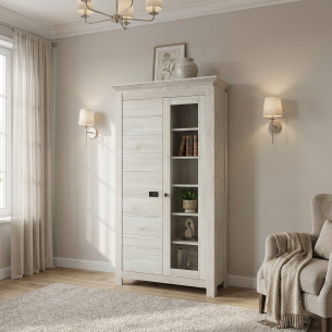 Vitrina Cu 2 Usi Casablanca Loft, Gri, 99 Cm