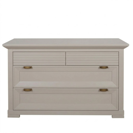 Comoda Cu 4 Sertare Verona Kashmir, Vopsit, Mobila Living, Inchidere Silentioasa, Sistem Push To Open, 125.8 cm-01