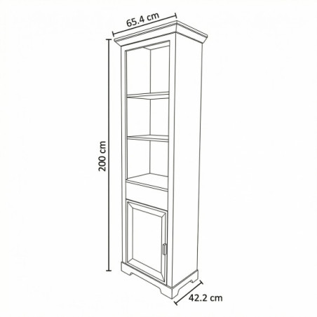 Vitrina Cu 2 Usi Si 1 Sertar Verona Kashmir, 65.4 Cm-01