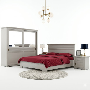 Set Dormitor Verona Kashmir, Pat Cu Dimensiune saltea 160 X 200 Cm, 2 Noptiere Si Dulap