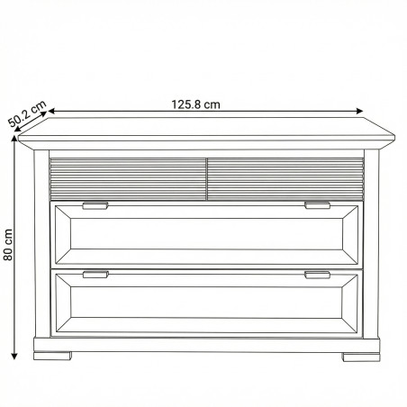 Comoda Cu 4 Sertare Verona Kashmir, Vopsit, Mobila Living, Inchidere Silentioasa, Sistem Push To Open, 125.8 cm-01