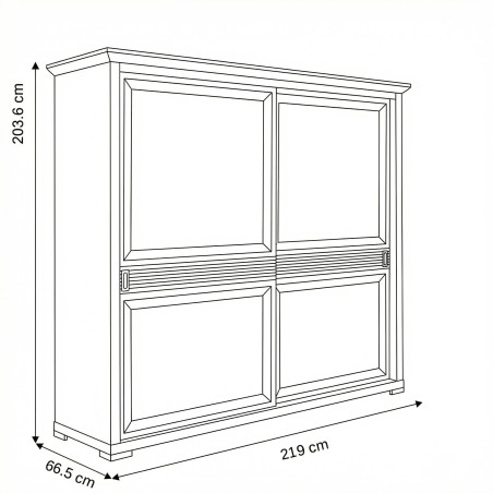 Dulap Dormitor cu 2 usi culisante Verona Kashmir, 219 Cm-01