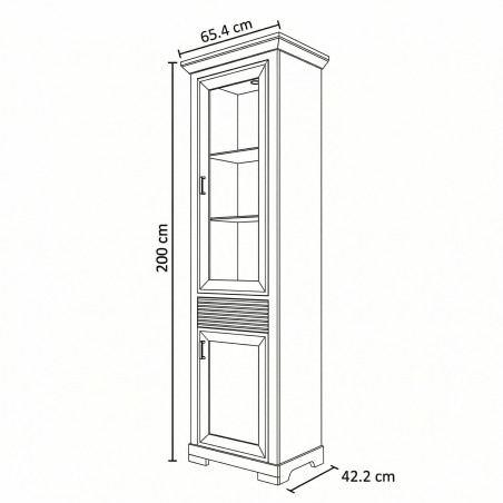 Vitrina Cu 2 Usi Si 1 Sertar Verona Kashmir, 65.4 Cm-01