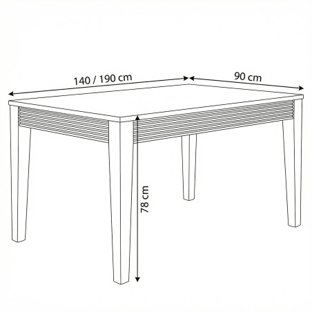 Masa Extensibila Verona Kashmir 140/190 X 90 X 78 Cm-01