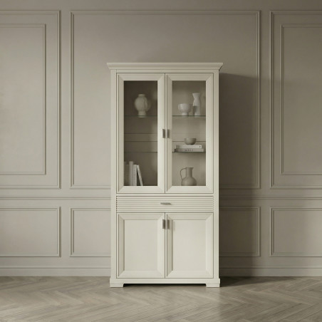 Vitrina Cu 4 Usi Si 1 Sertar Verona Kashmir, 112 Cm-01