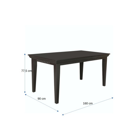Masa Saint Tropez, Extensibila, Vopsit Negru, 160/215 x 90 x 77.5 Cm-01