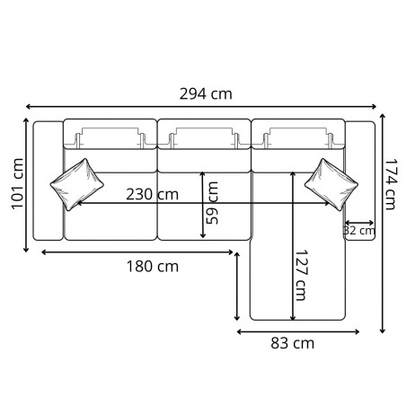 Coltar Extensibil Cu Insula Florida, Interschimbabil Stanga/Dreapta, Cremona 04, 294 Cm-01