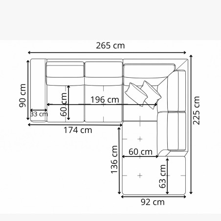Coltar Extensibil Cu Otoman Ventotene, 5 Locuri, Lada Depozitare, Gri, 265 Cm-01