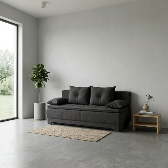 Canapea Extensibila Aurora, 3 Locuri, Lada Depozitare, Storm 99, 202 Cm