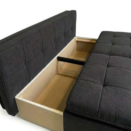 Canapea Extensibila Aurora, 3 Locuri, Lada Depozitare, Storm 99, 202 Cm-01