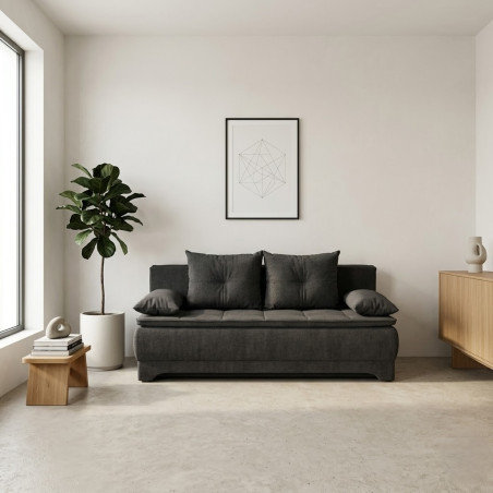 Canapea Extensibila Aurora, 3 Locuri, Lada Depozitare, Storm 99, 202 Cm-01